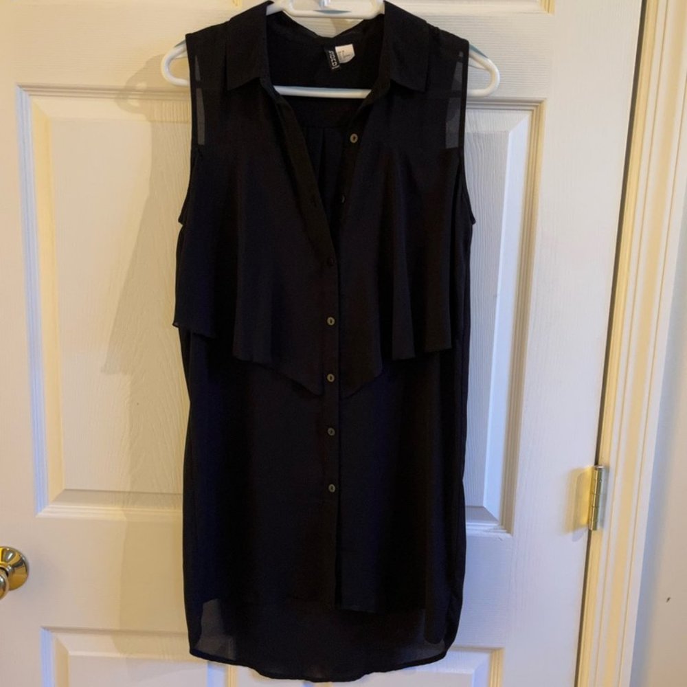 Divided by H&M Black Tunic Blouse Women's Size 6